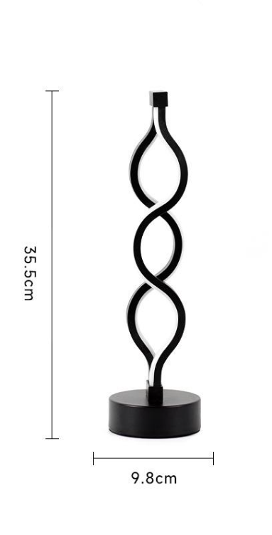 Twisted Spiral LED Table Lamp - Black