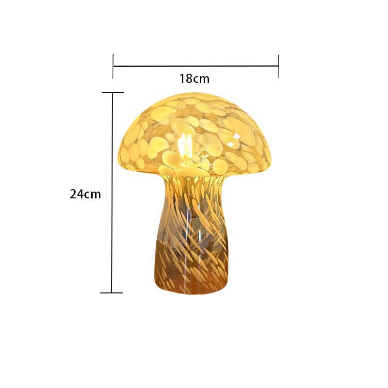 Retro Nordic Glass Mushroom Table Lamp