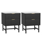 Artiss 2x Bedside Table 2 Drawers - Black