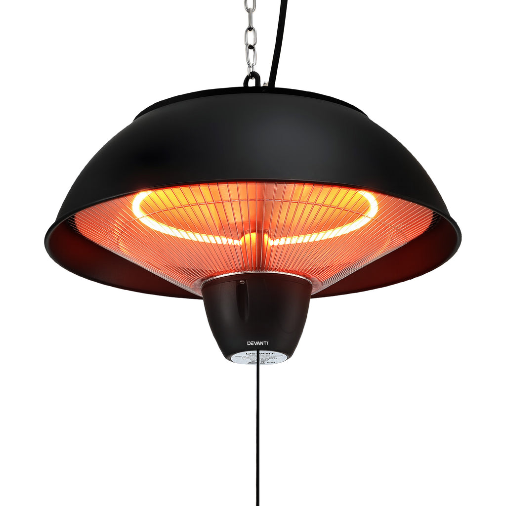 Devanti 1500W Electric Patio Infrared Heater Hanging Heaters Ceiling Mounted Remote