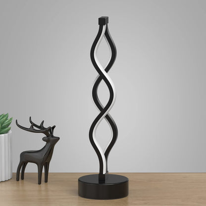Twisted Spiral LED Table Lamp - Black