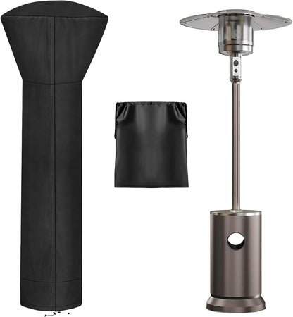 OutdoorLines Waterproof Outdoor Patio Heater Covers with Zipper and Storage Bag, Dust-proof UV-Resistant Windproof Propane Heavy Duty Heater Cover for Standing Heater, 1 Pack-89Hx33Dx19B inch Black