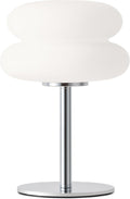 White mushroom lamp, mid-century modern bedside lamp, dimmable retro egg tart bedside lamps, atmospheric home lighting, cute bedroom and living room lamps (no glass)