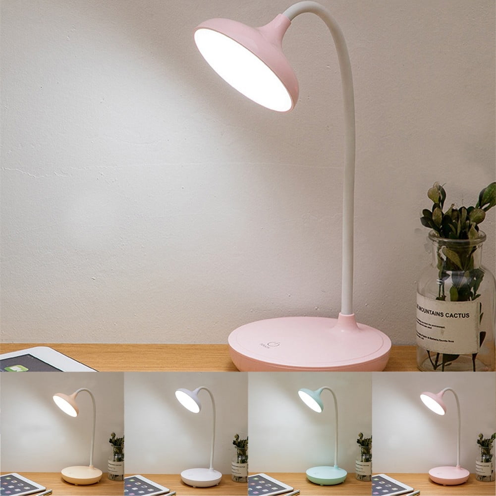 LED Desk Lamp with USB Ports,Touch Desk Lamps for Home Office with 3 Brightness Desk Light with Small Night Light,Reading Lamp Table Lamp for Bedroom Bedside Study（Pink）