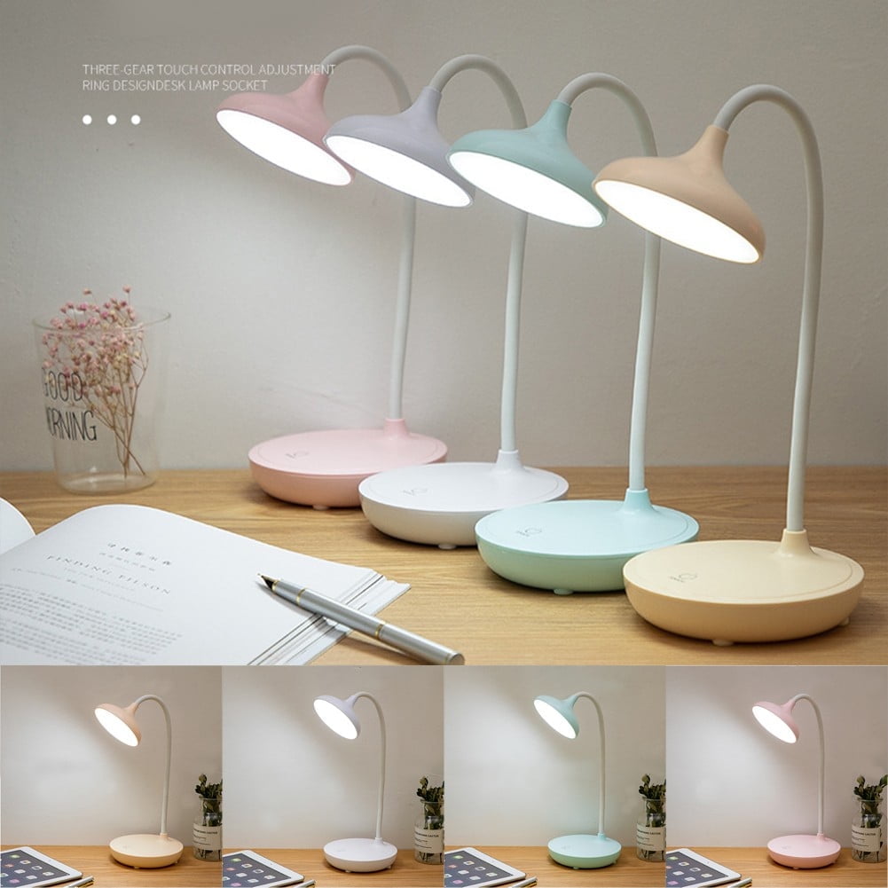 LED Desk Lamp with USB Ports,Touch Desk Lamps for Home Office with 3 Brightness Desk Light with Small Night Light,Reading Lamp Table Lamp for Bedroom Bedside Study（white）