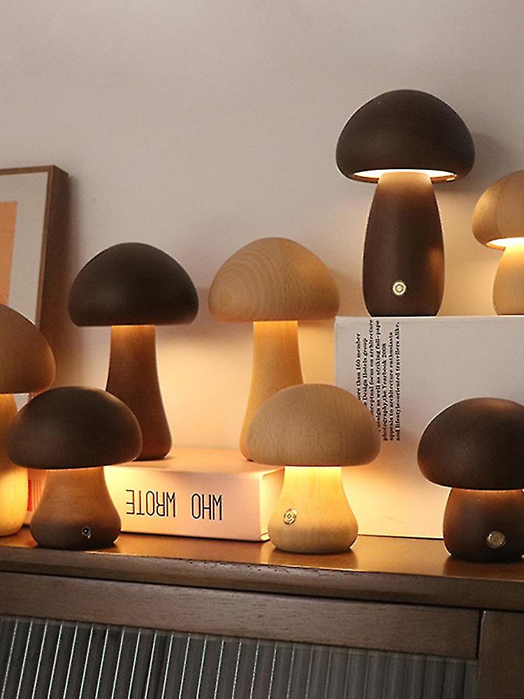 Mushroom Night Light - Wooden Lamp