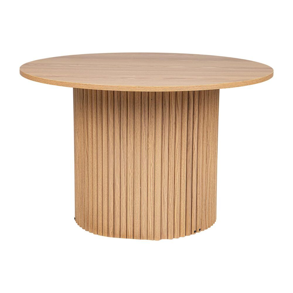 Luxe Ribbed Round Coffee Table Wooden