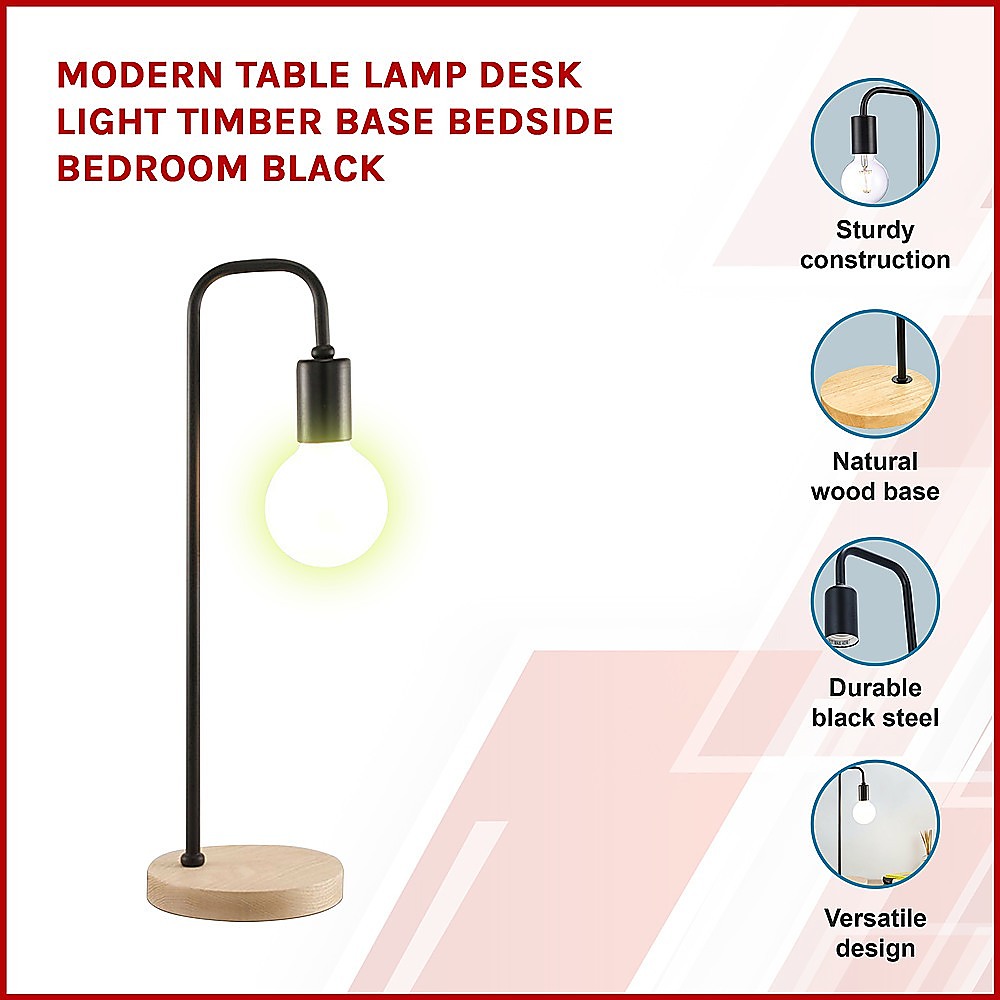 Modern Table lamp Desk Light Timber