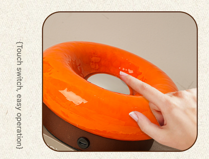 Yellow Donut Table Lamp - Rechargeable Touch Control LED