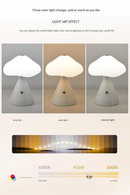 Black Mushroom LED Table Lamp