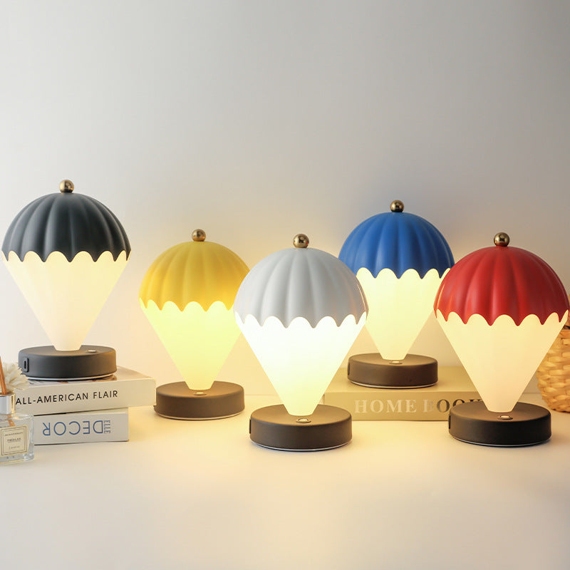 Blue Rechargeable Hot Air Balloon LED Touch Lamp