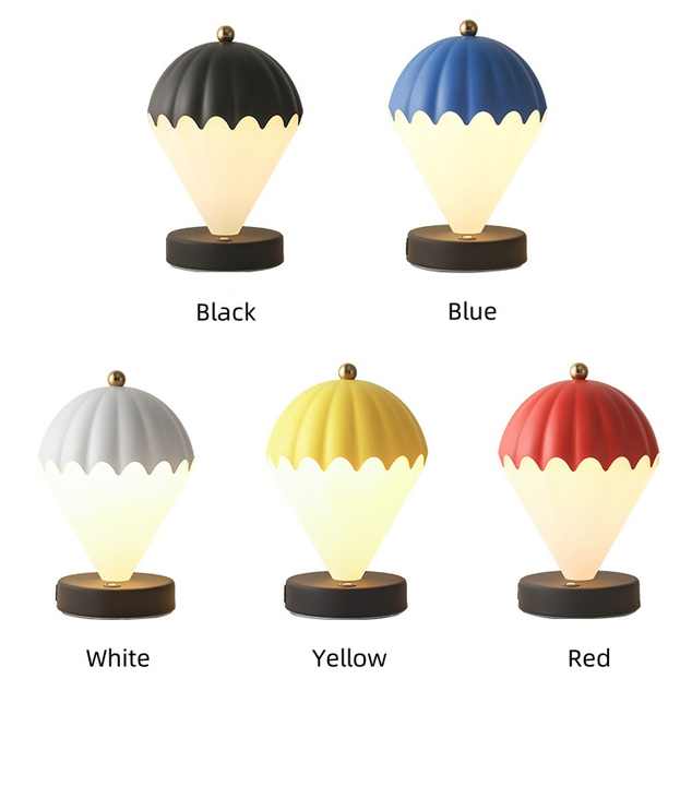 Blue Rechargeable Hot Air Balloon LED Touch Lamp