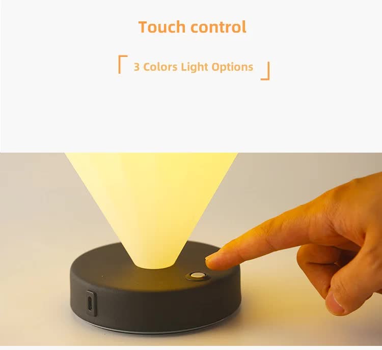 Blue Rechargeable Hot Air Balloon LED Touch Lamp - 3-Color Nordic Style Desk Light