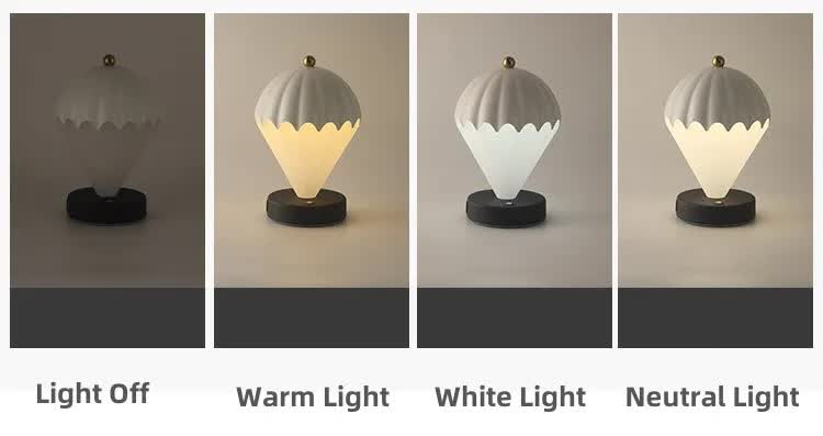 Blue Rechargeable Hot Air Balloon LED Touch Lamp