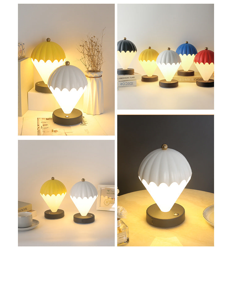 Blue Rechargeable Hot Air Balloon LED Touch Lamp