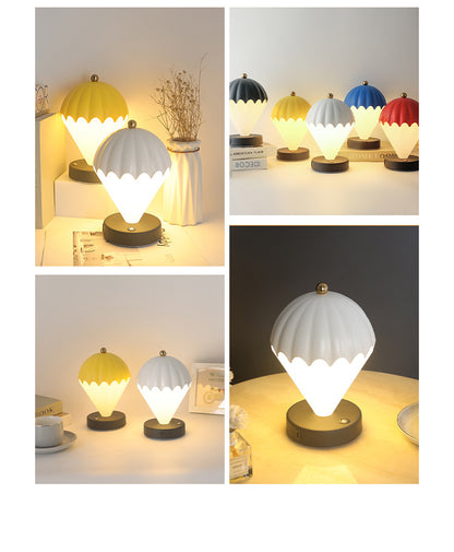 Blue Rechargeable Hot Air Balloon LED Touch Lamp