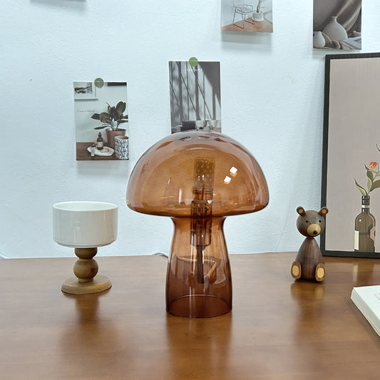 Retro Nordic Glass Mushroom Table Lamp