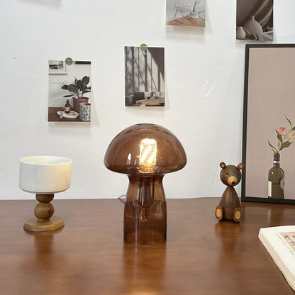 Retro Nordic Glass Mushroom Table Lamp