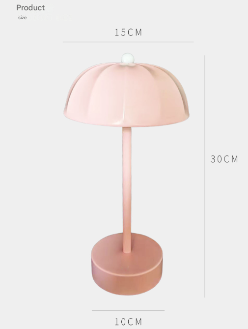 Black Chic Mushroom LED Table Lamp - Rechargeable Cordless Touch Control 3-Color Adjustable Light for Bedroom Living Room Decor