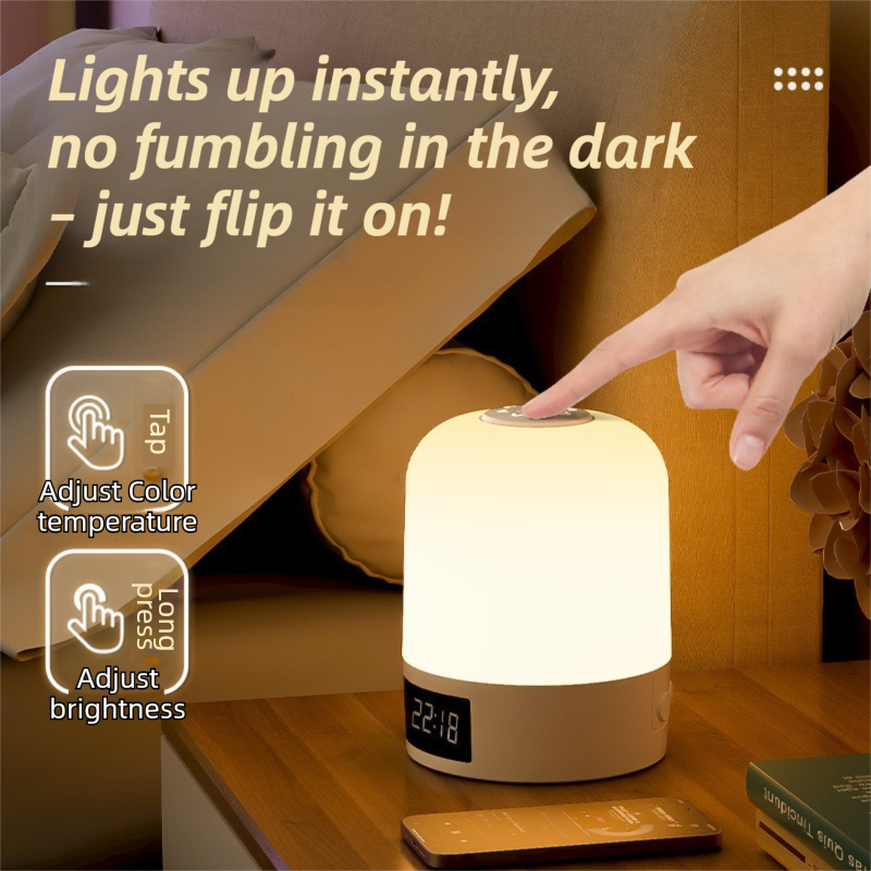 Smart Digital Clock Night Light - Remote Dimmable Bedside Lamp & Sleep Aid for Nursery, Feeding & Bedroom (K2022)