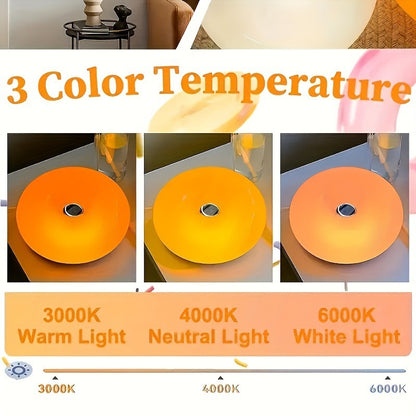 Retro Bauhaus Donut Bedside Lamp - Vibrant Orange