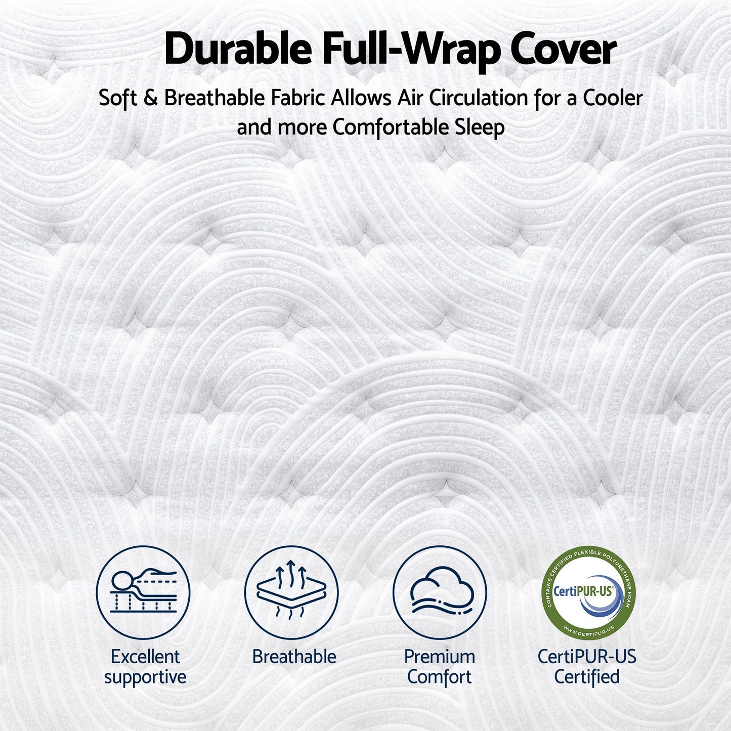 RoomSense Double Mattress, 34cm Thick Medium Firm Hybrid Mattress for Back Pain Relief, Tencel Cooling Pocket Spring Mattress in a Box