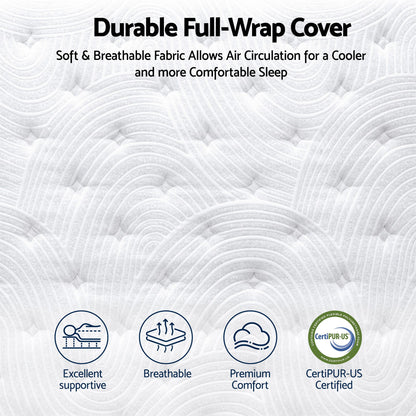 RoomSense King Single Mattress, 34cm Thick Medium Firm Hybrid Mattress for Back Pain Relief, Tencel Cooling Pocket Spring Mattress in a Box