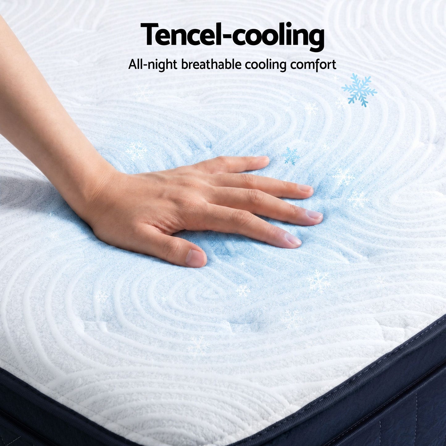 RoomSense Queen Mattress, 34cm Thick Medium Firm Hybrid Mattress for Back Pain Relief, Tencel Cooling Pocket Spring Mattress in a Box