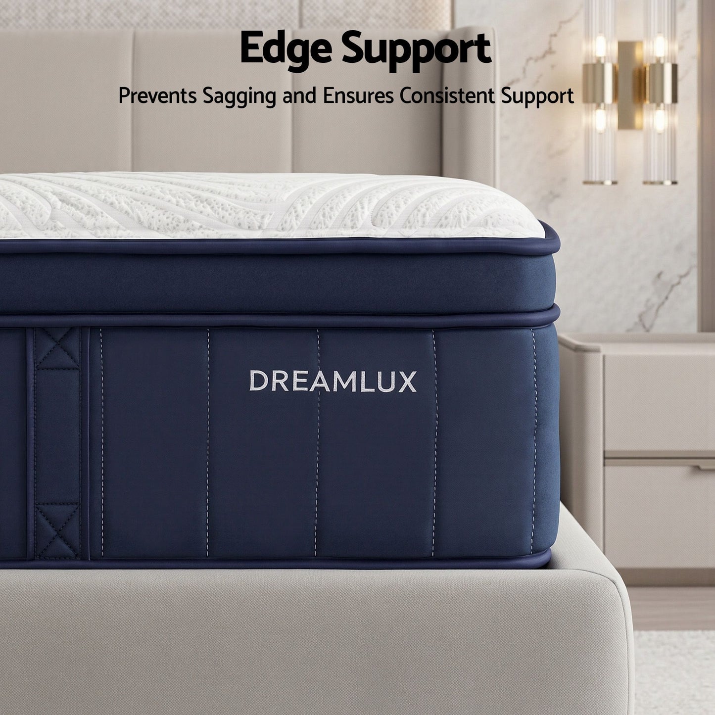 RoomSense Single Mattress, 34cm Thick Medium Firm Hybrid Mattress for Back Pain Relief, Tencel Cooling Pocket Spring Mattress in a Box