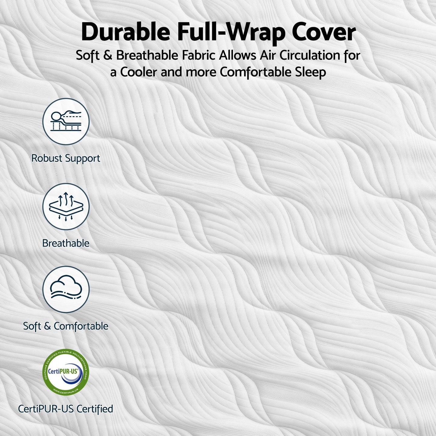 RoomSense King Single Mattress, 26cm Orthopedic Firm Mattress for Back Pain Relief, Pocket Spring Hybrid Mattress in a box