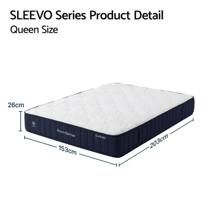 RoomSense Queen Mattress, 26cm Orthopedic Firm Mattress for Back Pain Relief, Pocket Spring Hybrid Mattress