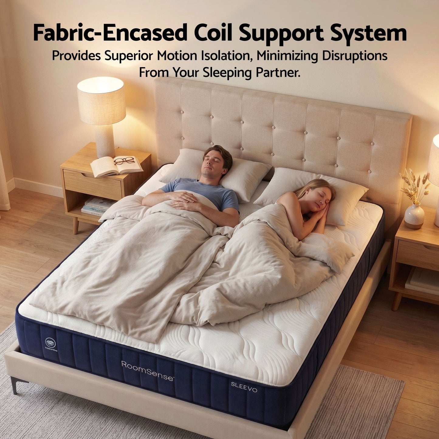 RoomSense Single Mattress, 26cm Orthopedic Firm Mattress for Back Pain Relief, Pocket Spring Hybrid Mattress