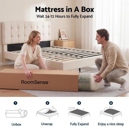 RoomSense Single Mattress, 26cm Orthopedic Firm Mattress for Back Pain Relief, Pocket Spring Hybrid Mattress